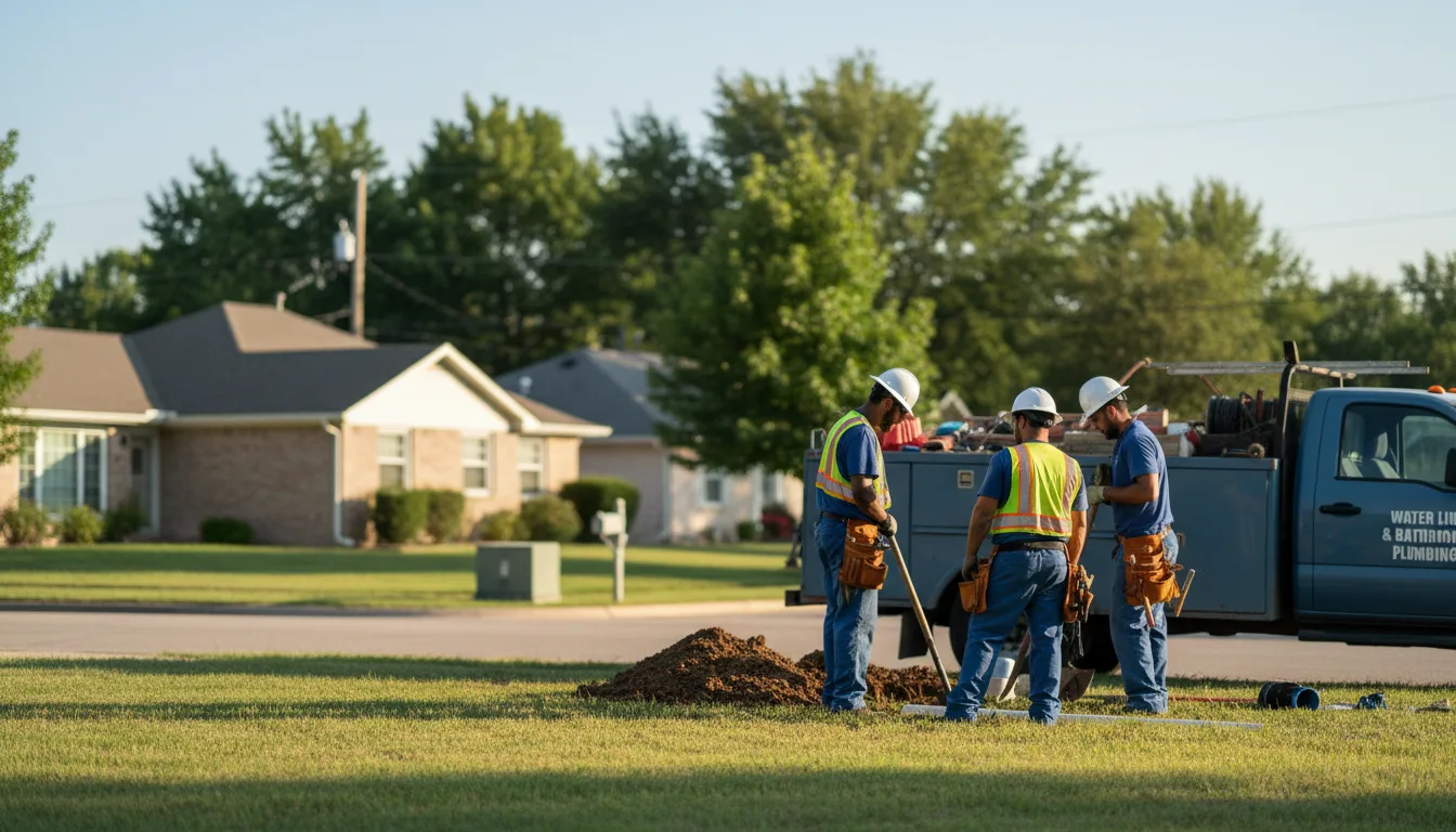 Residential water line and bathroom plumbing service in Struthers, OH